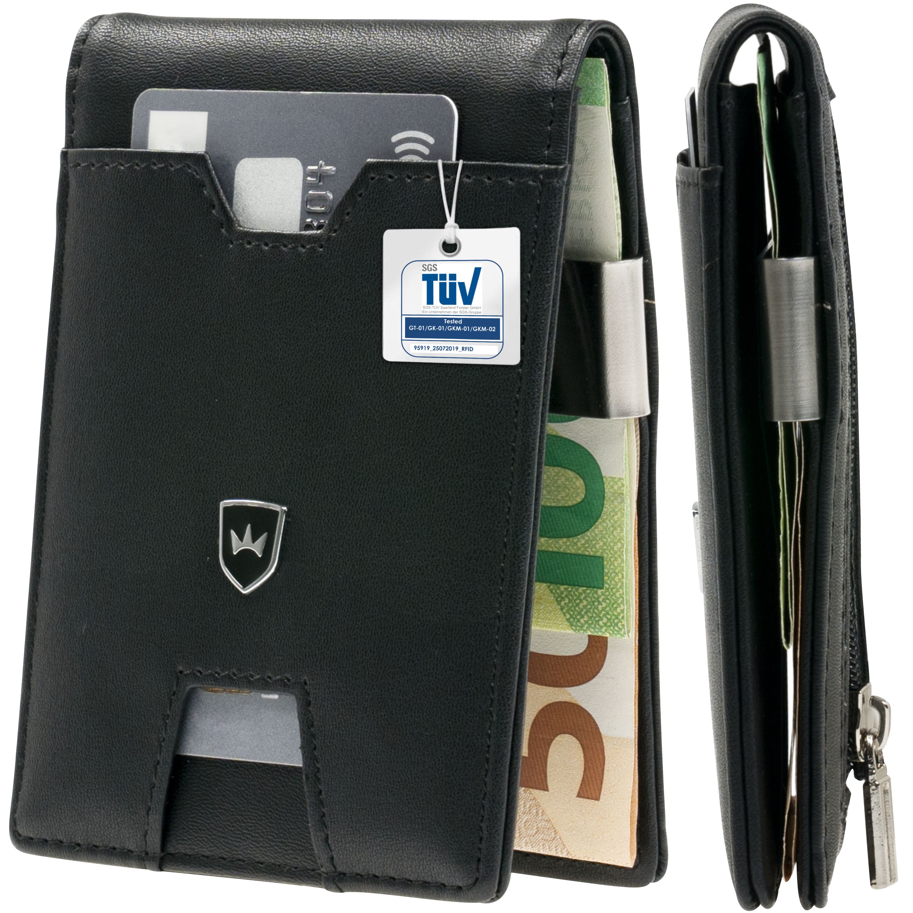 Portafoglio Slim Carte Portafoglio Slim Uomo/donna In Pelle - Porta Carte D'identità E Banconote - Design Pieghevole IPhone Portafoglio - Foto 6